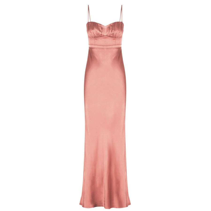 Clothing Shona Joy | La Lune Corded Ruched Maxi Dress Antique Rose