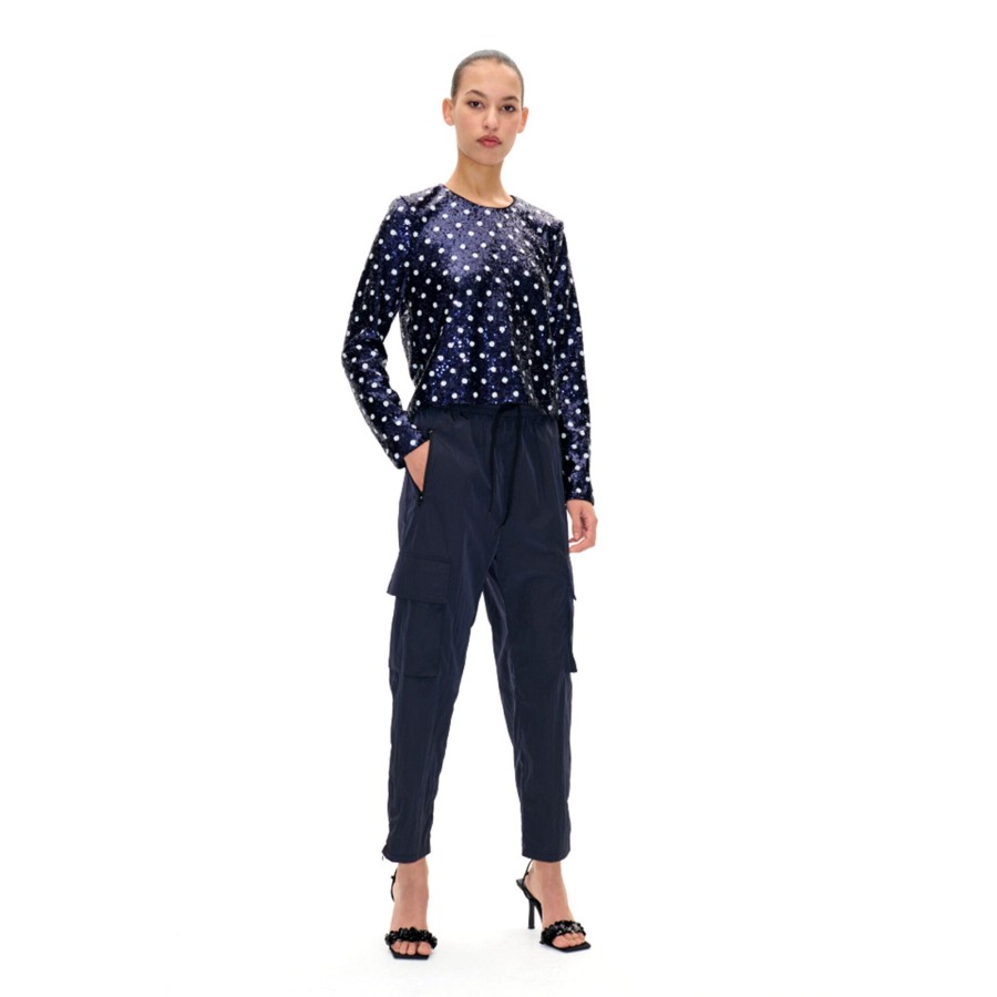 Clothing Baum Und Pferdgarten | Jiza Sequin Polka Dot Top Black