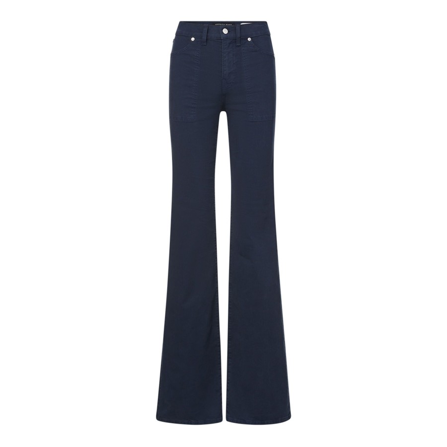 Clothing Veronica Beard | Crosbie Patch Pocket Wide Leg Pant Navy
