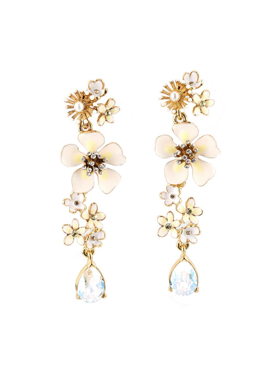 Jewelry Oscar de la Renta | Large Bloom Dangle Earrings Ivory_Multi