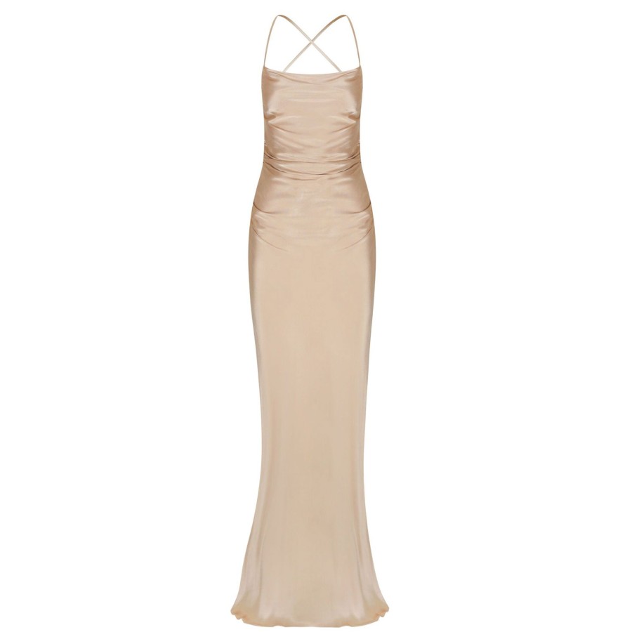 Clothing Shona Joy | La Lune Lace Back Maxi Dress Peony