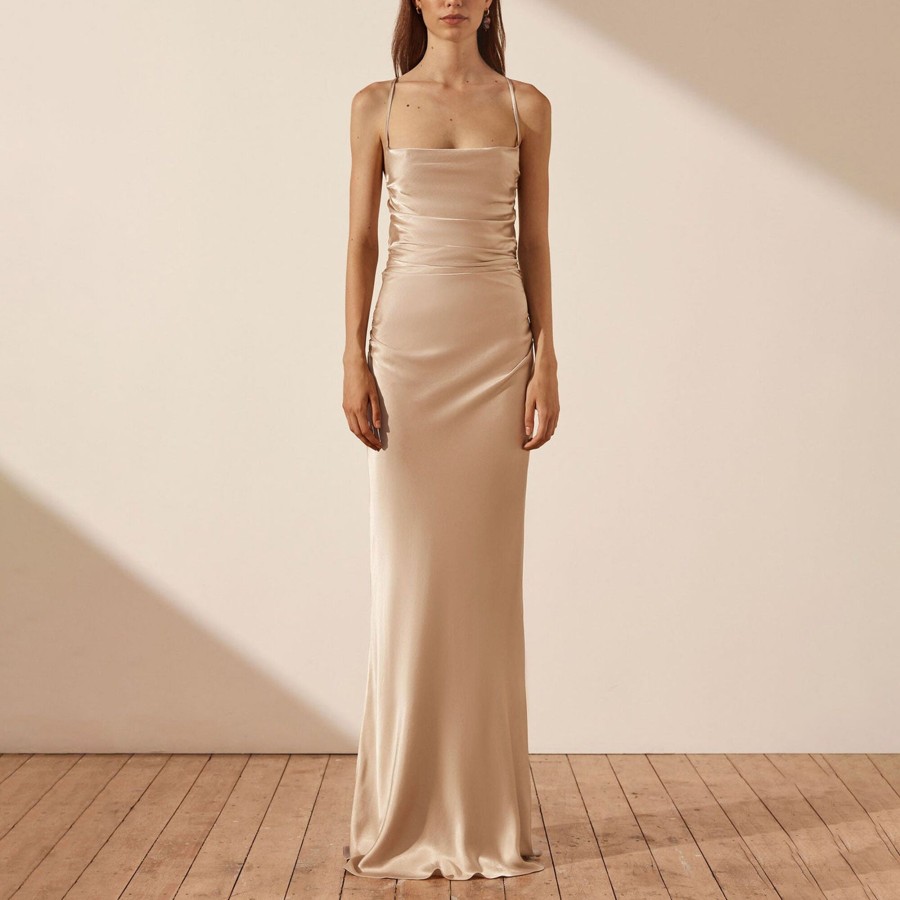 Clothing Shona Joy | La Lune Lace Back Maxi Dress Peony