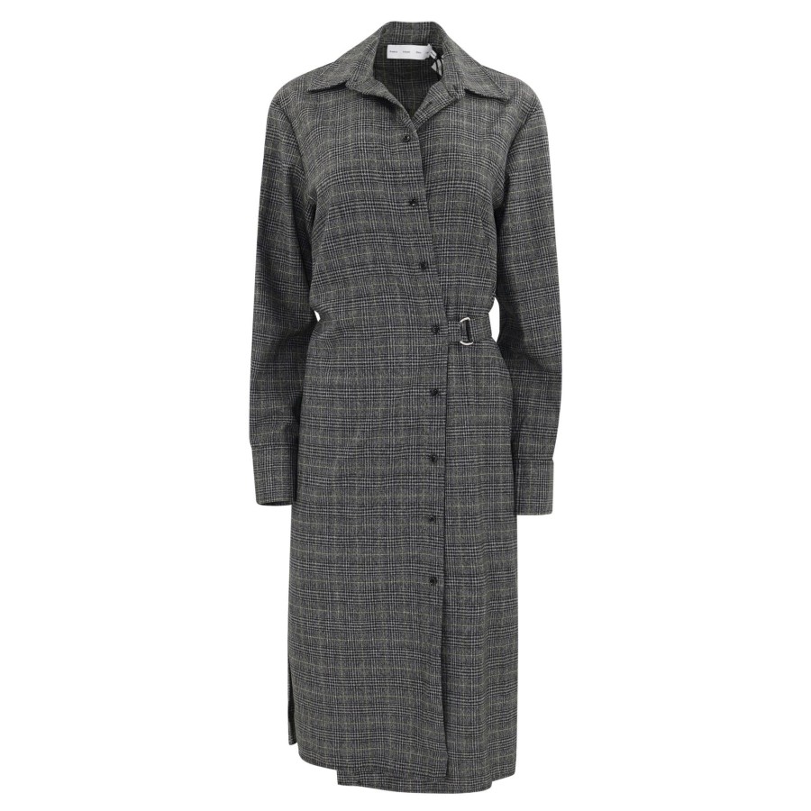 Clothing Proenza Schouler White Label | Plaid Suiting Wrap Dress Black/White