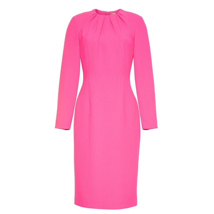 Clothing Adam Lippes | Minton Dress In Wool Crepe Hot Pink
