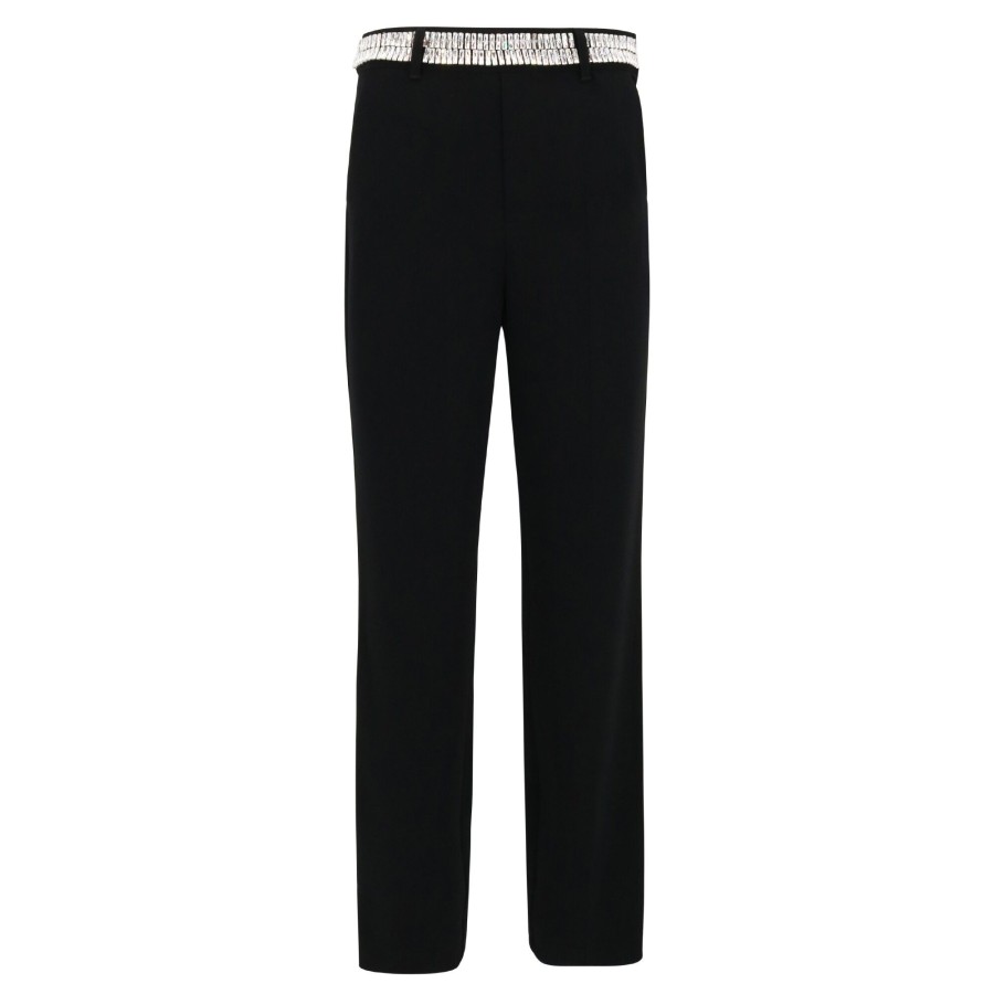 Clothing Cinq à Sept | Stacked Jewelry Embroidered Pants Moss (Out Of Stock)