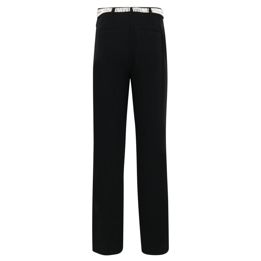 Clothing Cinq à Sept | Stacked Jewelry Embroidered Pants Moss (Out Of Stock)