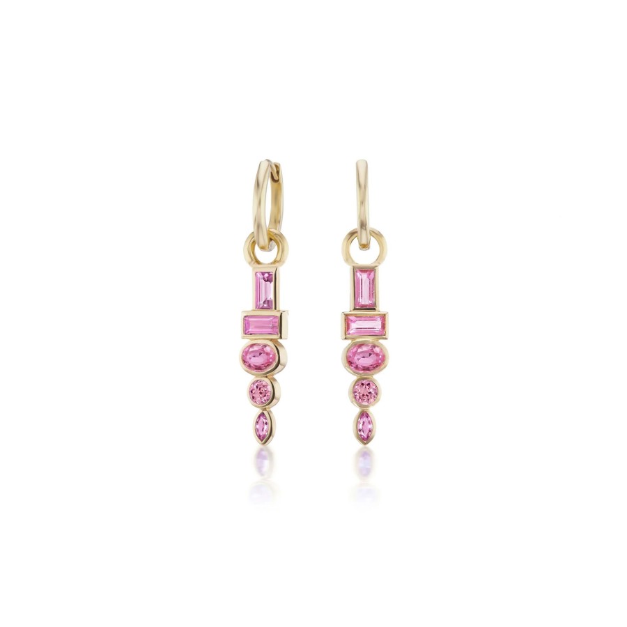 Jewelry Sorellina | Monroe Totem Huggie Earrings Pink