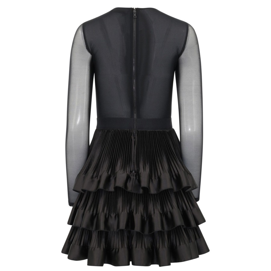 Clothing Alice + Olivia | Chara Ruffled Mini Dress Black