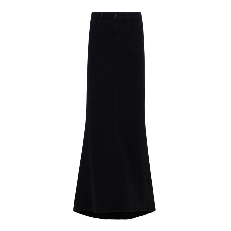 Clothing L'Agence | Kailani Mermaid Denim Skirt Saturated Black