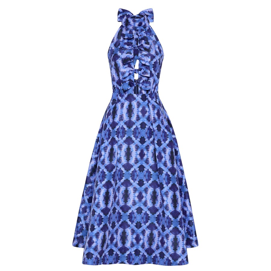 Clothing Rebecca Vallance | Shiloh Halter Midi Dress Print