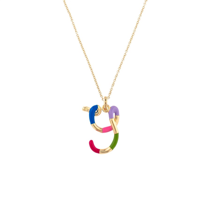 Jewelry Bea Bongiasca | Letter Y Charm Necklace Multi