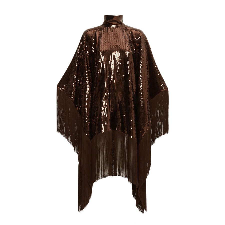 Clothing Taller Marmo | Fringed Piccolo Mrs. Ross Disco Dress Chocolate
