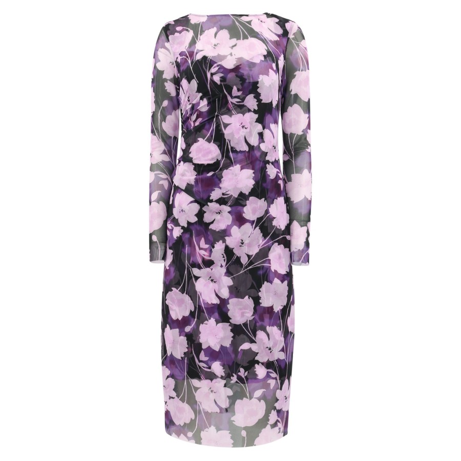 Clothing Christy Lynn | Aubrey Stretch Jersey Dress Violet Shadow Flower