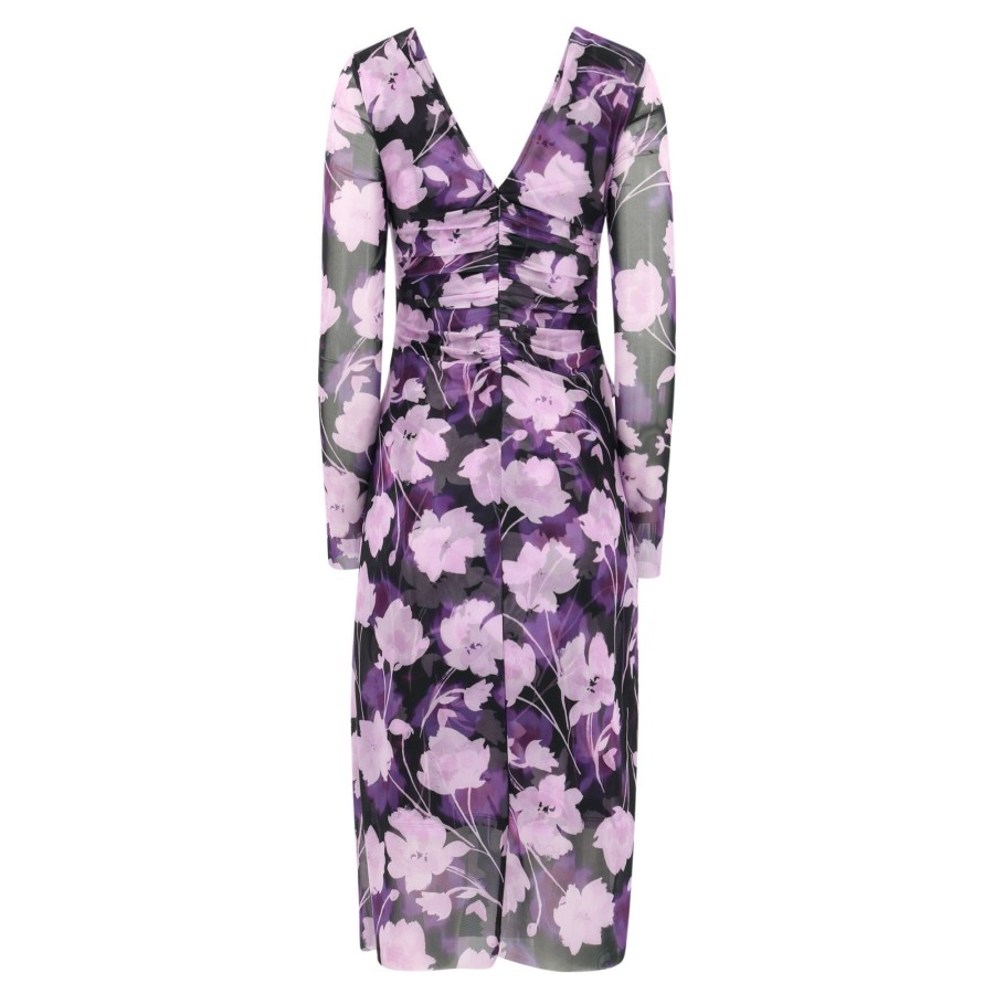 Clothing Christy Lynn | Aubrey Stretch Jersey Dress Violet Shadow Flower
