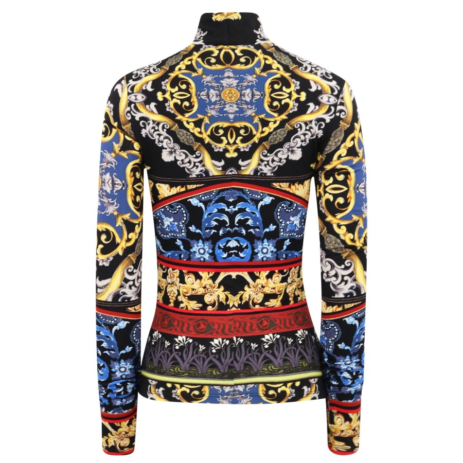 Clothing Alice + Olivia | Delaina Baroque Print Turtleneck Top After Sunset