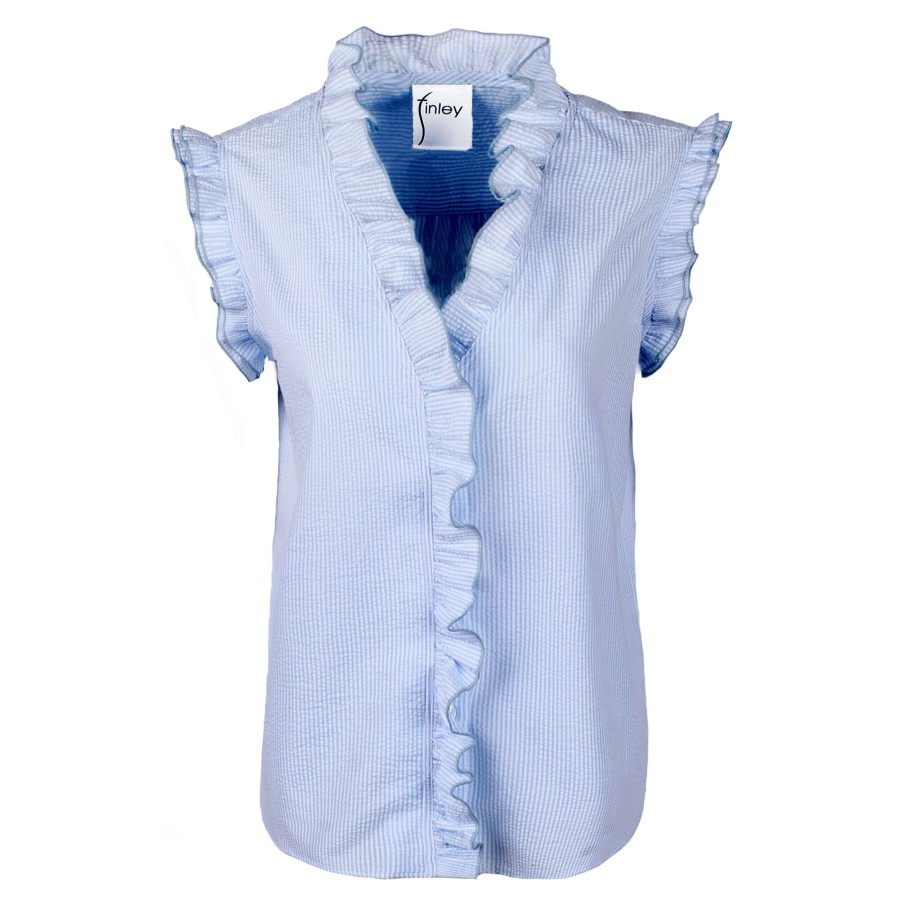 Clothing Finley | Byrdee Top Blue/White