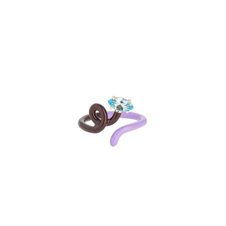 Jewelry Bea Bongiasca | B Vine Ring With Blue Topaz Purple/Pink