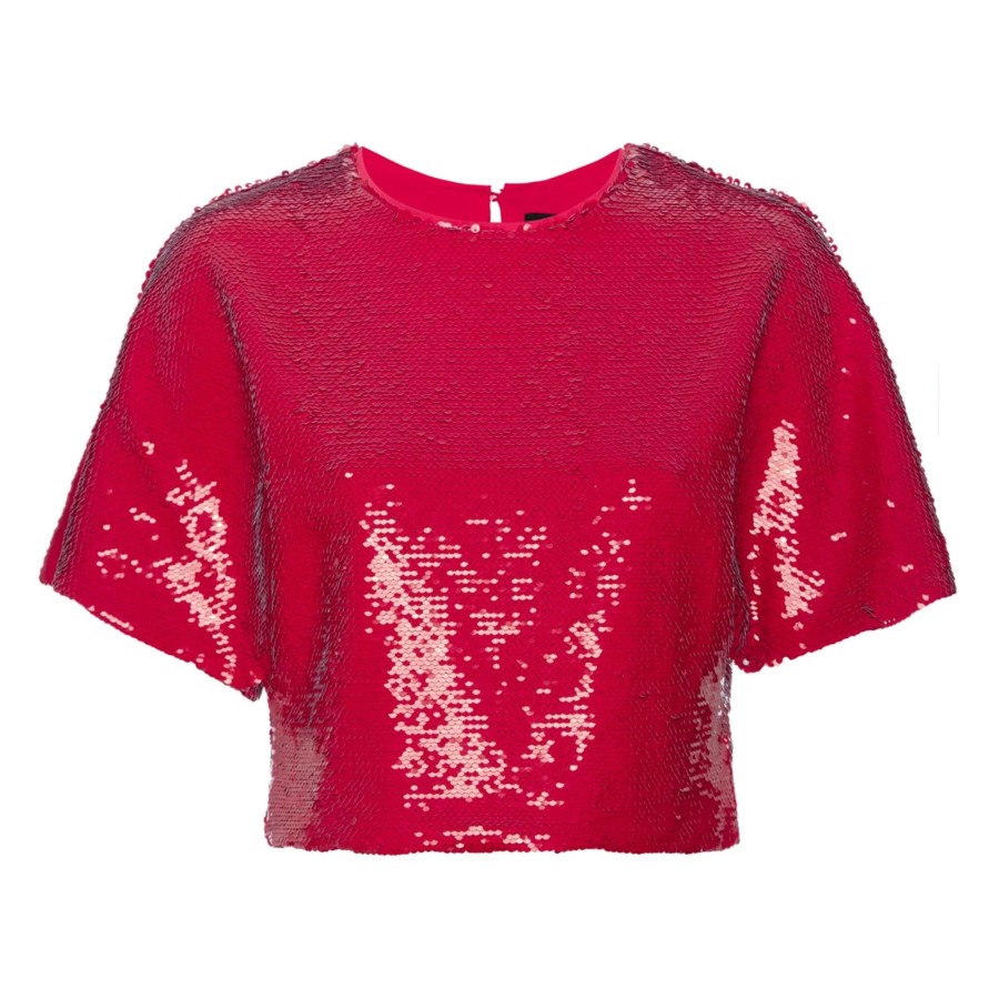 Clothing Le Superbe | Lipstick Sequin Tee Red