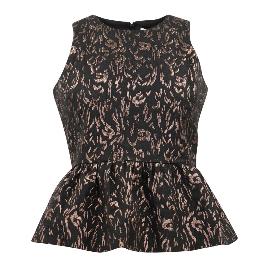 Clothing Tanya Taylor | Marsha Top Black/Bronze
