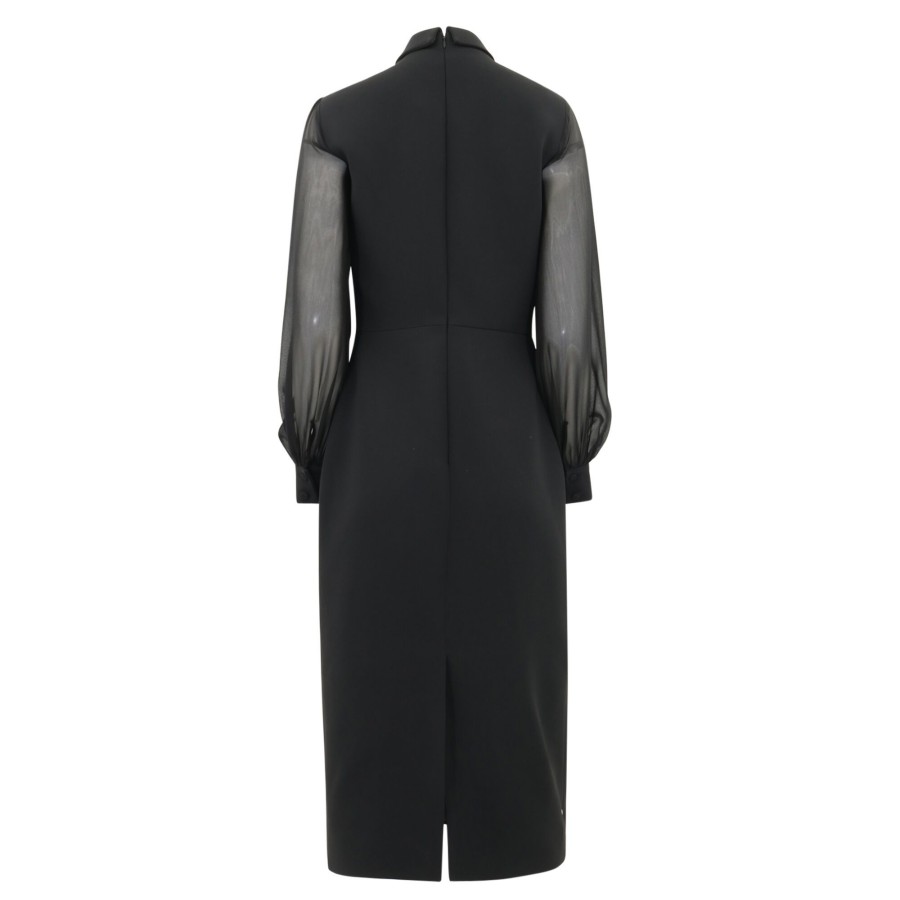 Clothing Elie Saab | Crystal Crepe Midi Dress Black