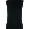 Clothing Majestic Filatures | Soft Touch Sleeveless Stretch Turtleneck Noir