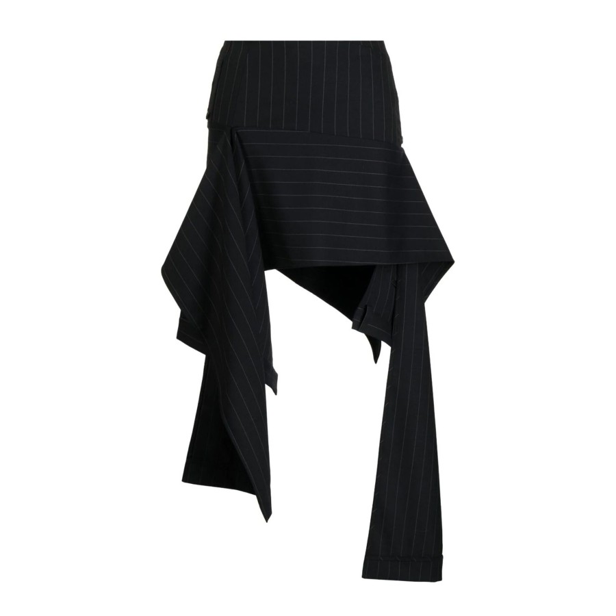 Clothing Monse | Pinstripe Deconstructed Trouser Skirt Midnight