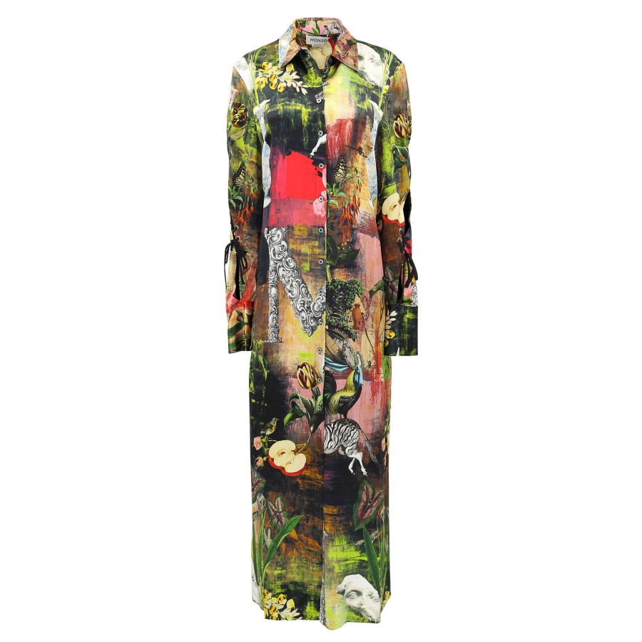 Clothing Monse | Long Lace Detail Shirt Print Multi