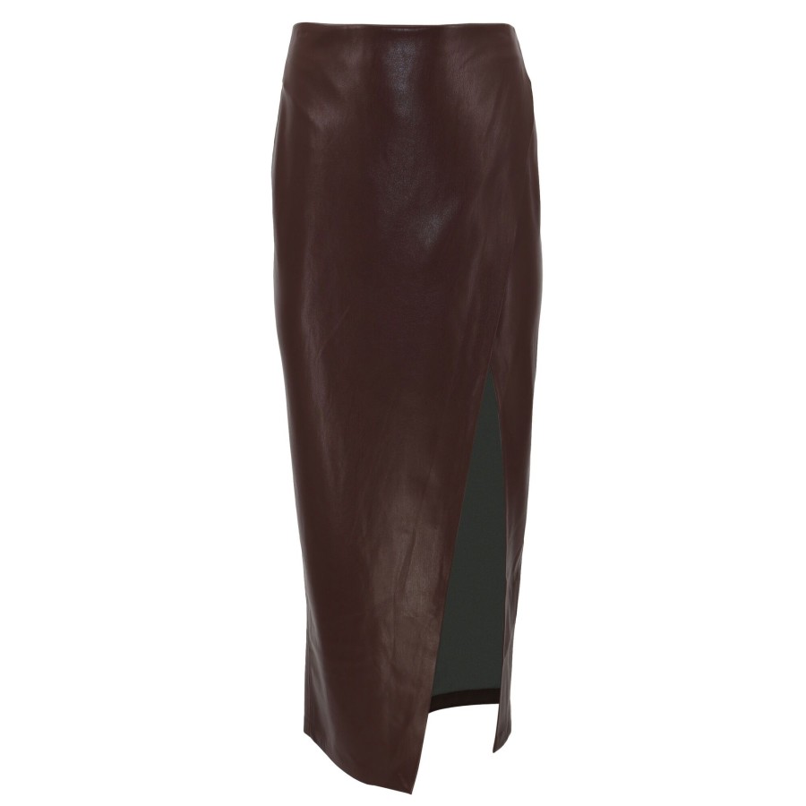 Clothing Alice + Olivia | Siobhan Vegan Slip Wrap Maxi Skirt Toffee