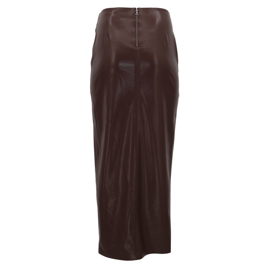 Clothing Alice + Olivia | Siobhan Vegan Slip Wrap Maxi Skirt Toffee