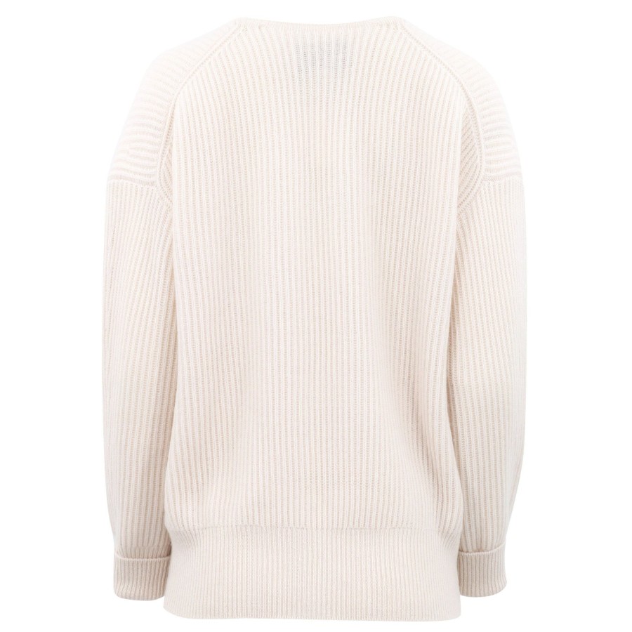 Clothing Brochu Walker | The Ava Lace V-Neck Sweater Almond