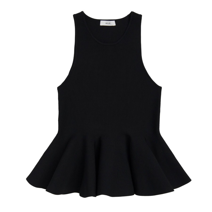 Clothing A.L.C. | Talia Peplum Knit Top Black