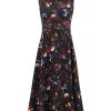 Clothing Adam Lippes | Eloise Dress In Printed Cotton Twill Floral Black