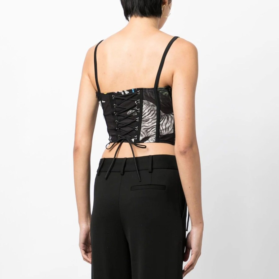 Clothing Monse | Print Laced Bustier Black Print