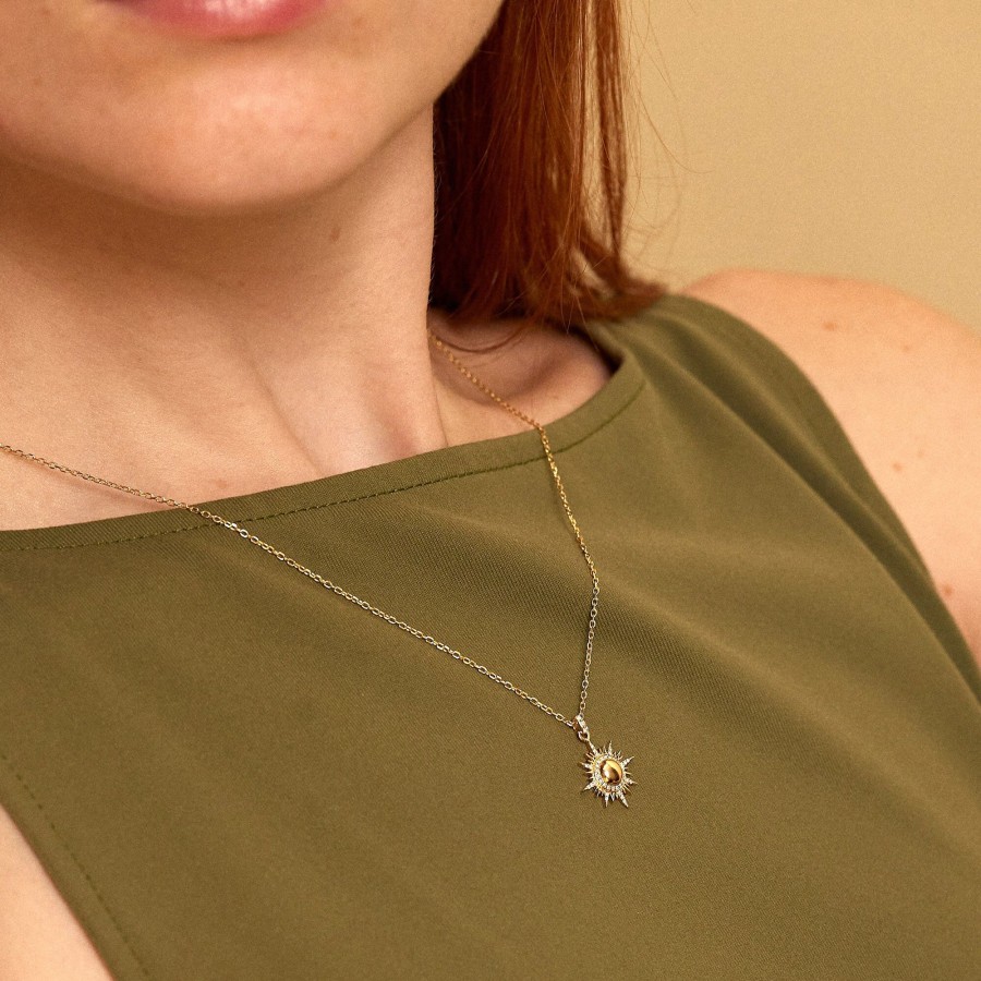 Jewelry Sorellina | Mini Il Sole Necklace 18K Yellow Gold