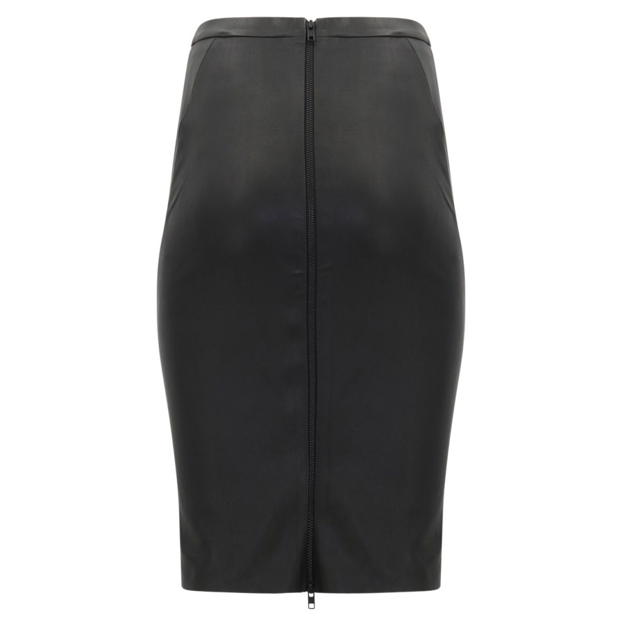 Clothing LaMarque | Avana Leather Pencil Skirt Black