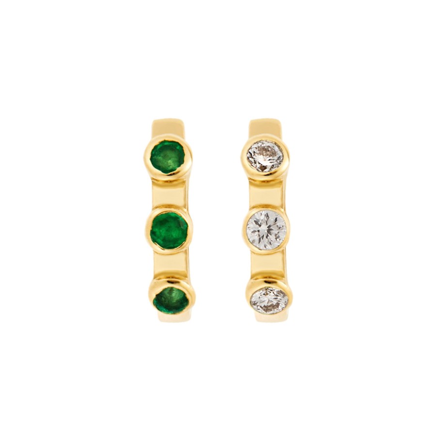 Jewelry Ileana Makri | Stepping Stone Midi Hoops .18Ct