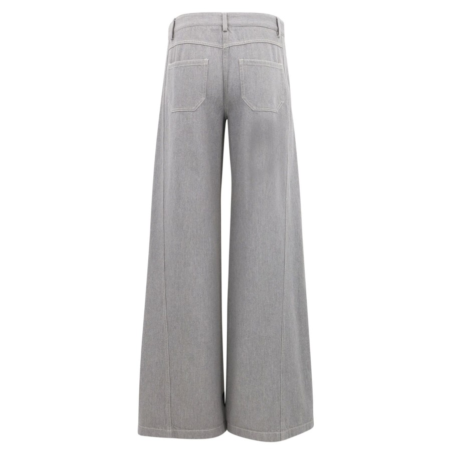 Clothing Twp | Joanna Two Tone Denim Pant New Heather Grey