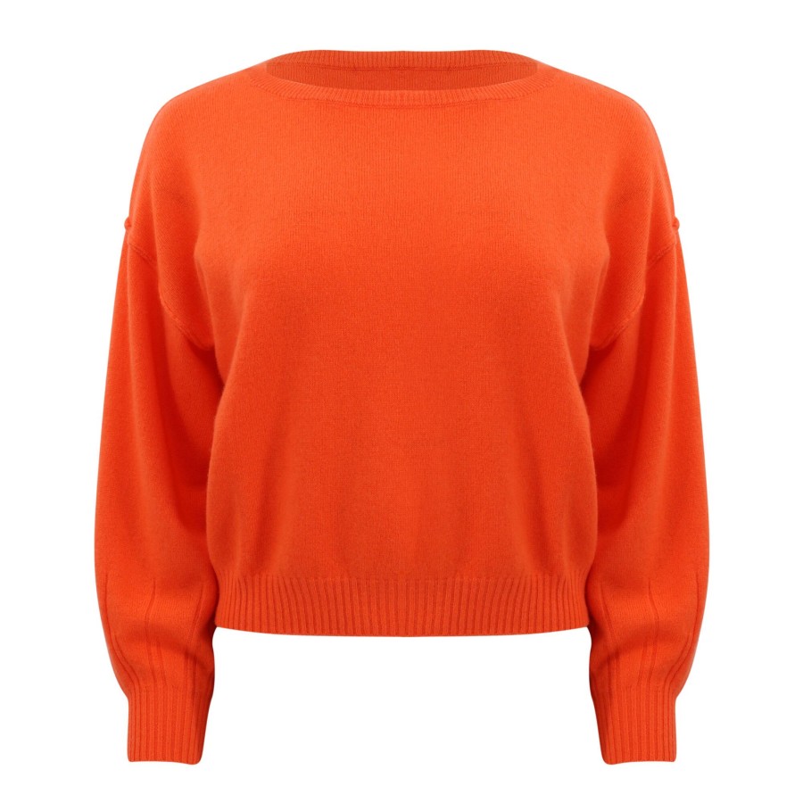 Clothing Crush Cashmere | Abby Balloon Sweater Papaya