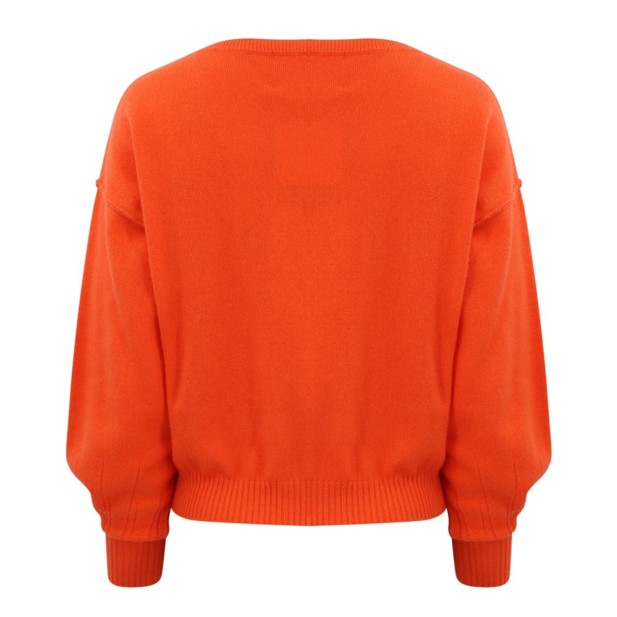 Clothing Crush Cashmere | Abby Balloon Sweater Papaya