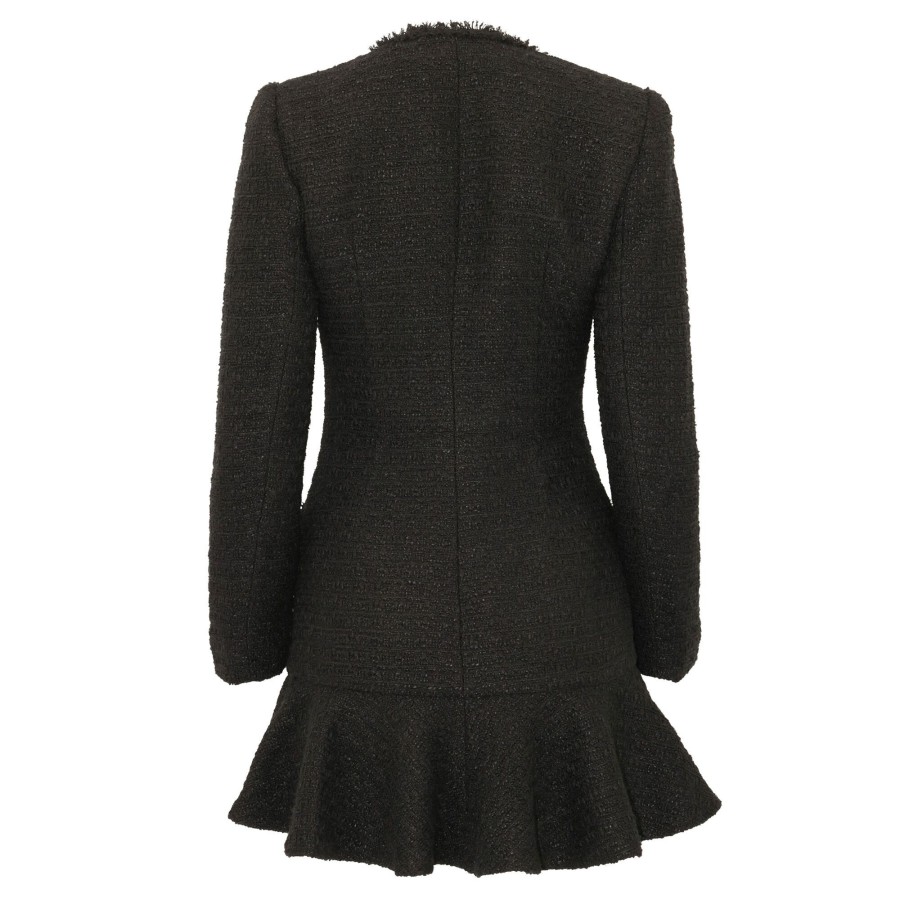 Clothing Self-Portrait | Boucle V-Neck Mini Dress Black