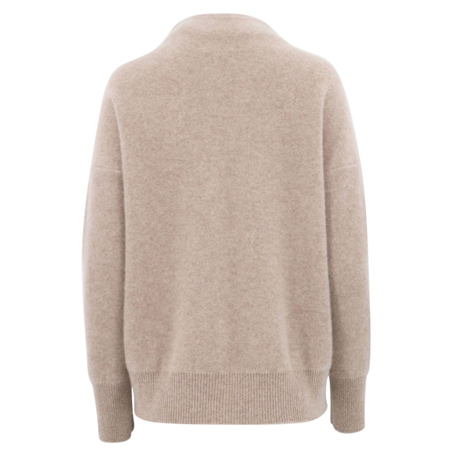 Clothing Vince | Plush Cashmere Funnel Neck Sweater Heather Hazel