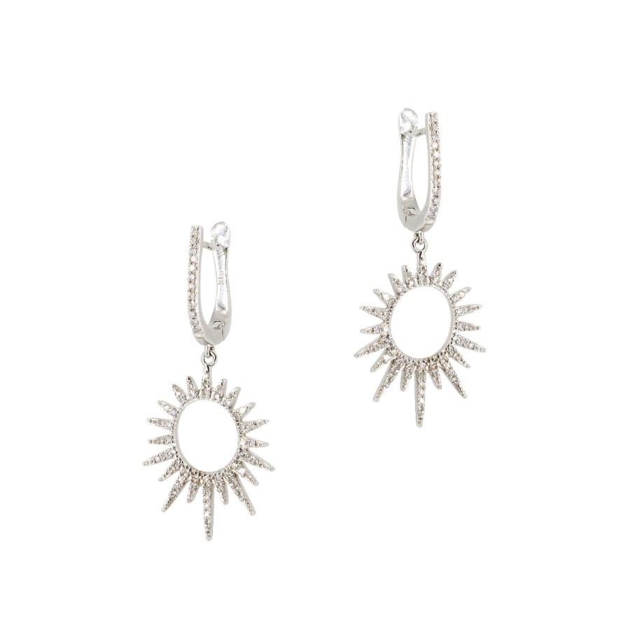 Jewelry Cindy Ensor | Open Sunburst Earrings White Gold