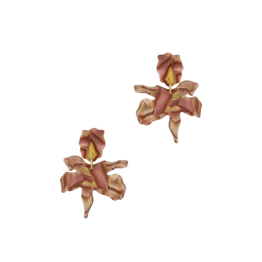 Jewelry Lele Sadoughi | Small Paper Lily Earrings Smoked Abalone