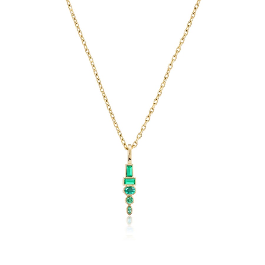 Jewelry Sorellina | Monroe Totem Pendant Necklace Emerald