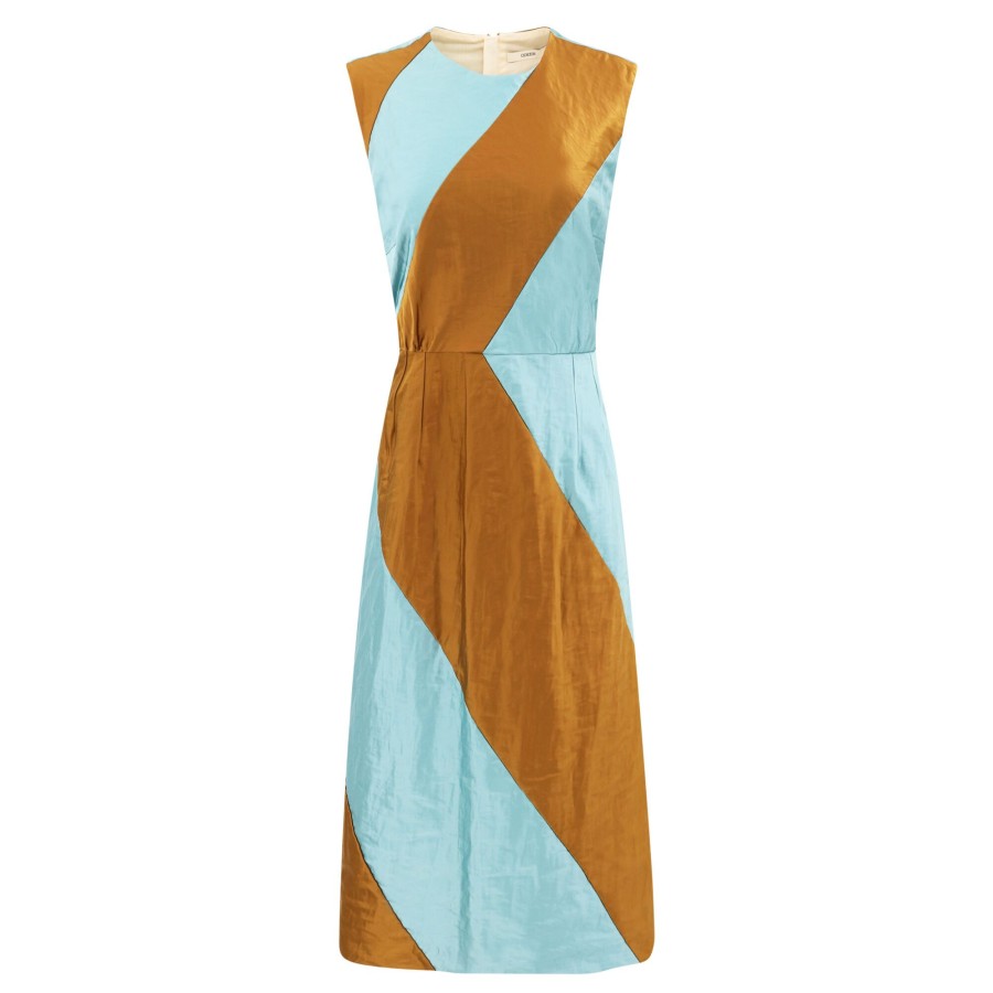 Clothing Odeeh | Metallic Satine Dress Tiger Eye