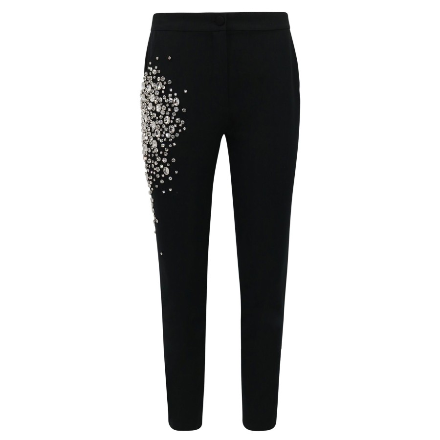 Clothing Hellessy | Fred Crystal Embroidery Pant Black
