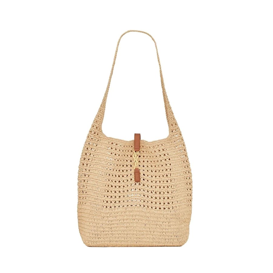 Handbags Saint Laurent | Raffia Hobo Bag Naturale/Brick