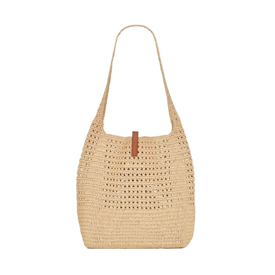 Handbags Saint Laurent | Raffia Hobo Bag Naturale/Brick