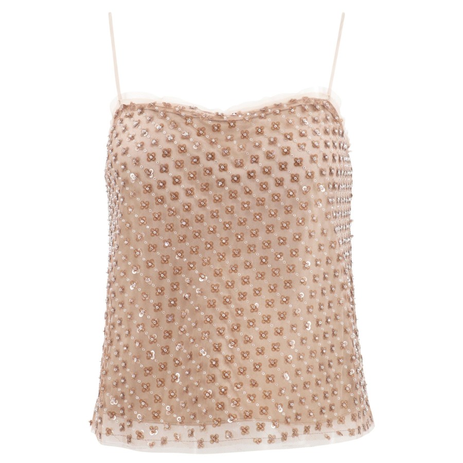 Clothing Vince | Beaded Sequin Straight Camisole Fawn
