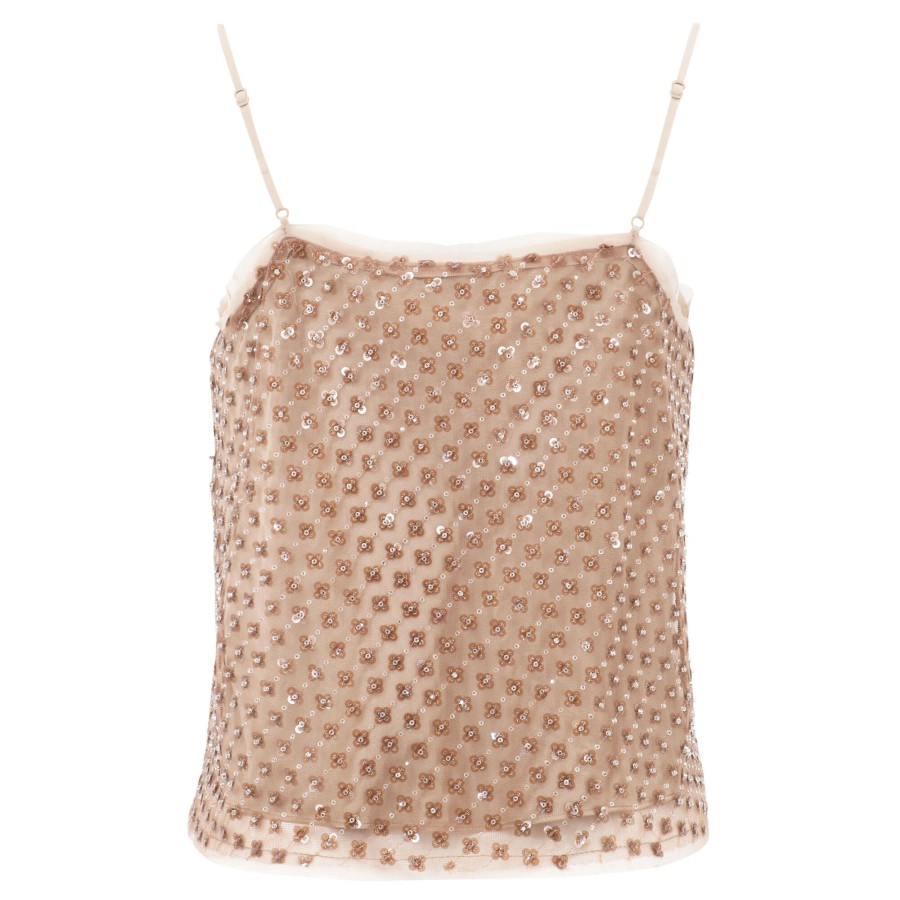 Clothing Vince | Beaded Sequin Straight Camisole Fawn
